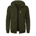 Men's Sports Fitness Casual Jacquard Hooded Jacket Knitted Cardigan