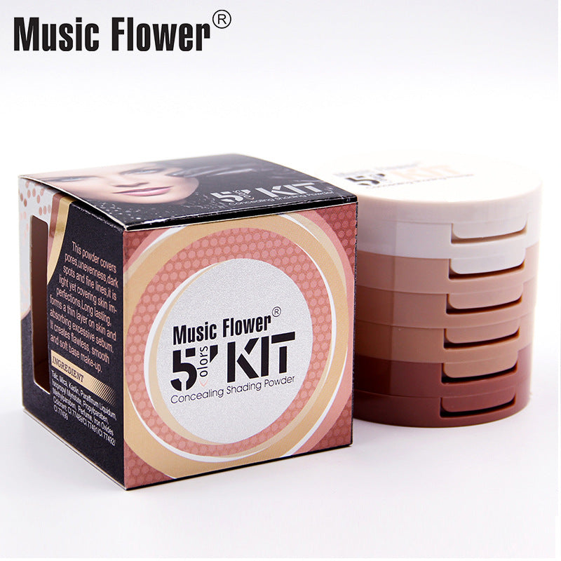 MusicFlower Ins5 In 1 Concealer Powder Makeup Powder