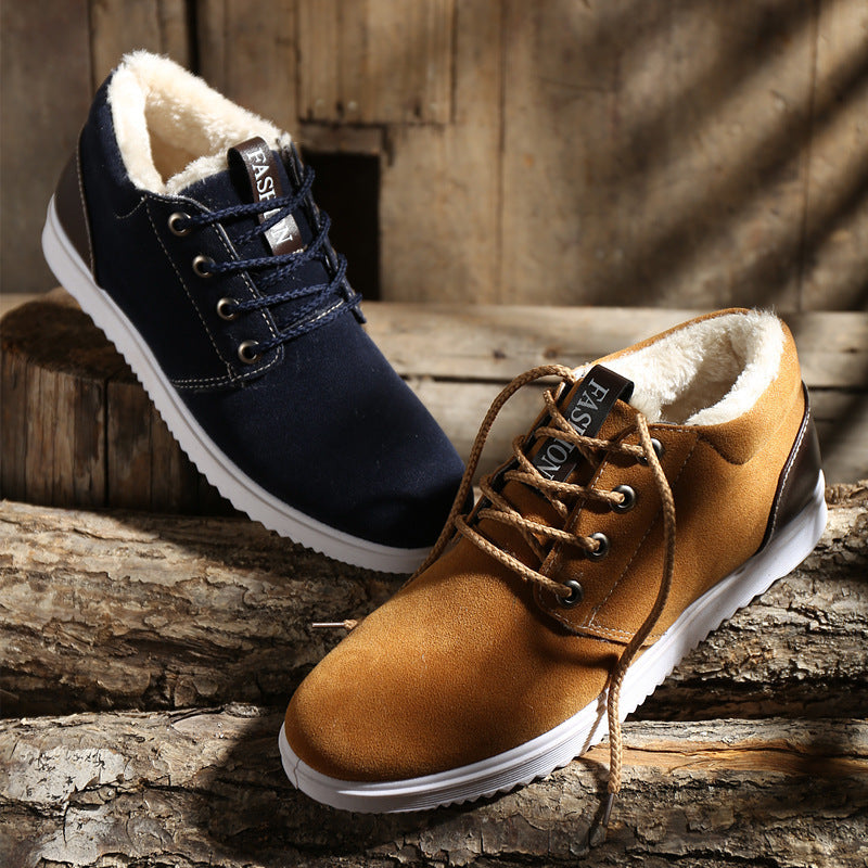 The winter men's casual shoes breathable shoes shoes 1200 British tide scrub and cotton shoes