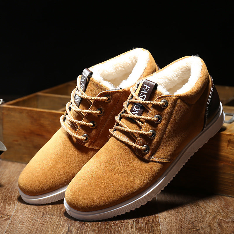 The winter men's casual shoes breathable shoes shoes 1200 British tide scrub and cotton shoes