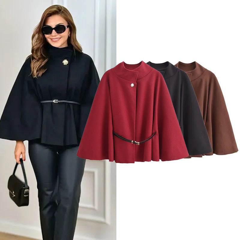 Spring Woolen Short Overcoat For Women