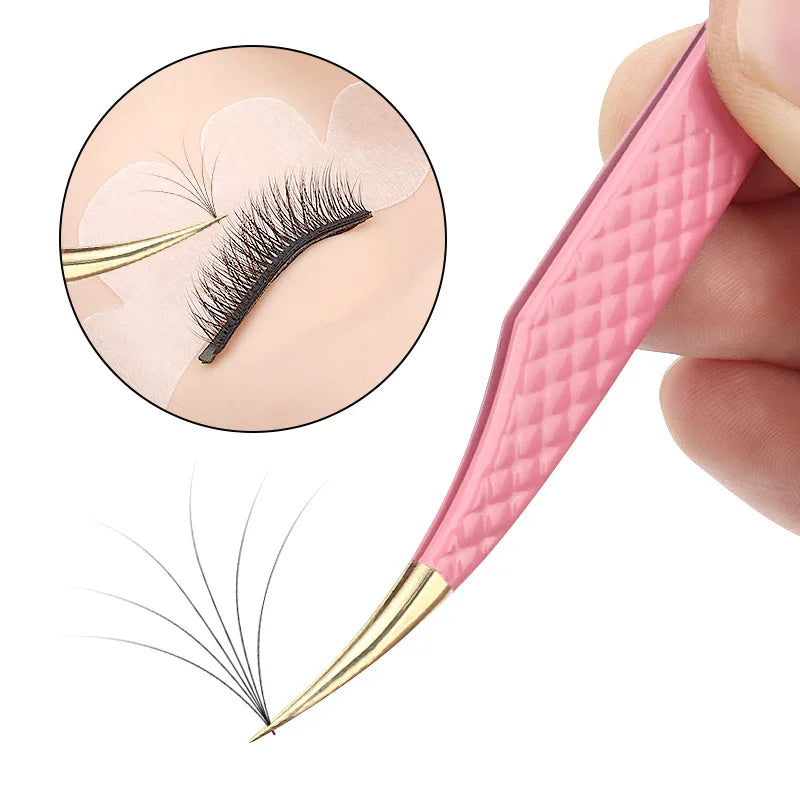 Eyelash Tweezers Stainless Steel Anti-static Non-magnetic Professional Pincet 3D Lashes Extension Tweezer Makeup Tools
