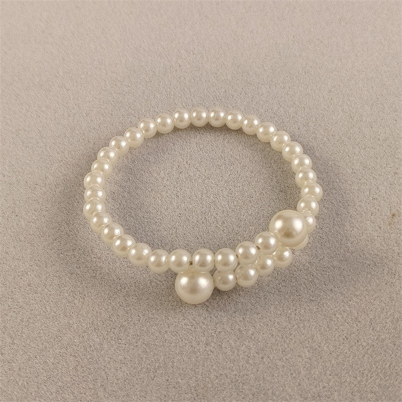 Cross Pendant Double-layer Bracelet Personality Ball Bead Chain Love Cut Black