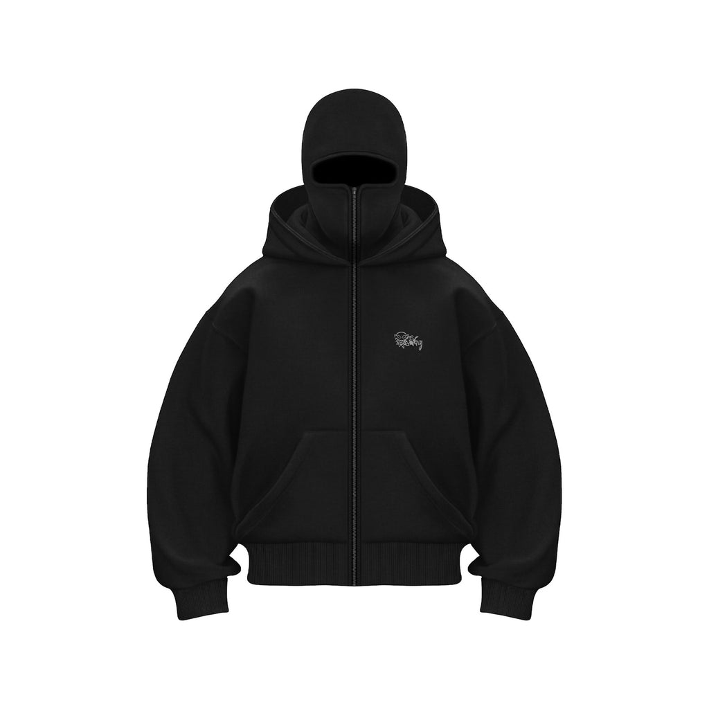 Cross-border Fashion Brand Fleece-lined Double Hat Unique Design Hooded Sweater Autumn And Winter New Men's And Women's Loose Y2K Sweater
