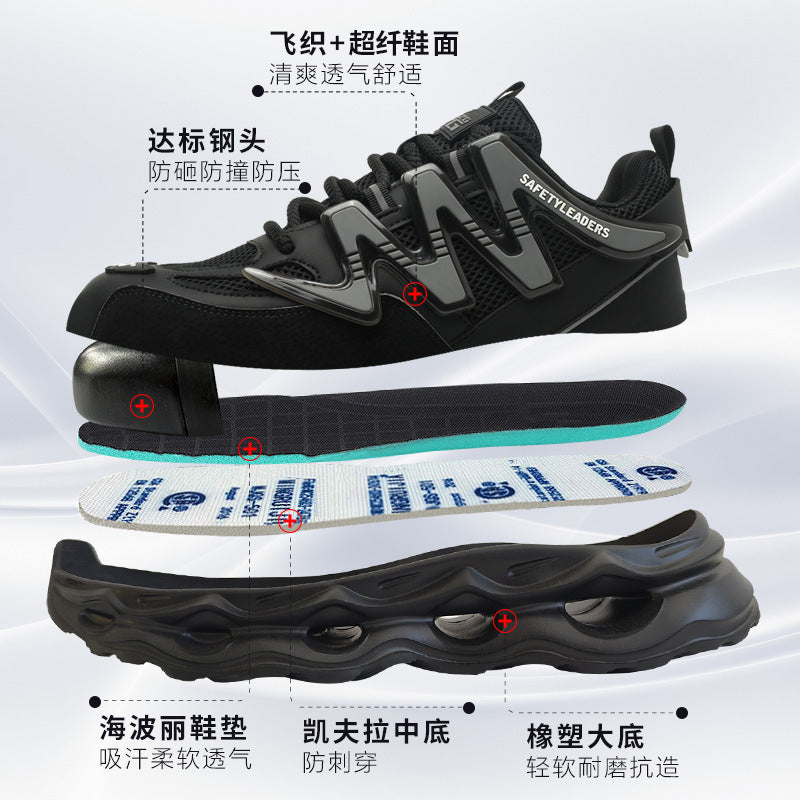 Ultra-light Safety Shoes Men's Anti-smashing And Anti-piercing Lightweight Protective Shoes Shock-absorbing EVA Soft-soled Safety Shoes Breathable Work Shoes