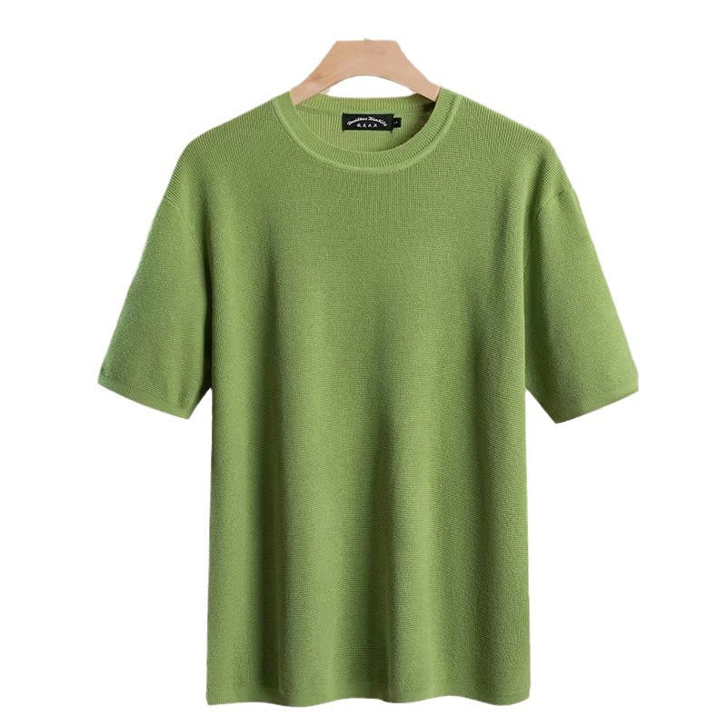 Stretch Korean Summer Men's T-shirt Short-sleeved Sweater Loose Japanese South Korea Dongdaemun Men's Shirt
