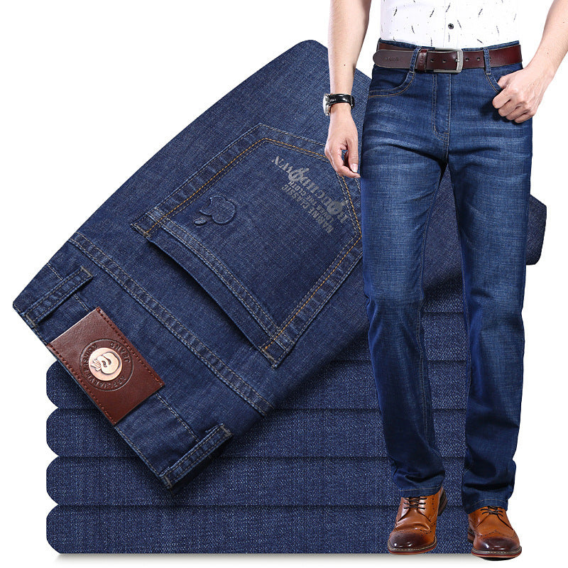Men's Denim Trousers Casual Business Straight Trousers Loose Trousers Denim Trousers