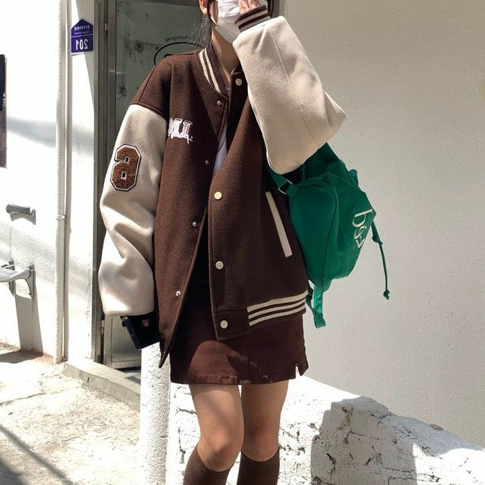 Spring And Autumn Thin Vintage Baseball Uniform For Women Autumn And Winter 2023 New Thickened Oversize Jacket Ins Trend