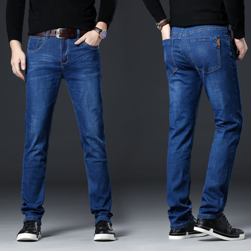 Men's Denim Trousers Casual Business Straight Trousers Loose Trousers Denim Trousers