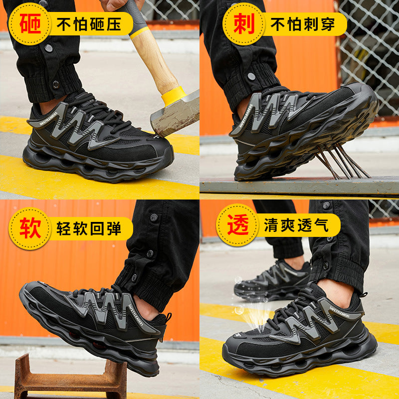 Ultra-light Safety Shoes Men's Anti-smashing And Anti-piercing Lightweight Protective Shoes Shock-absorbing EVA Soft-soled Safety Shoes Breathable Work Shoes