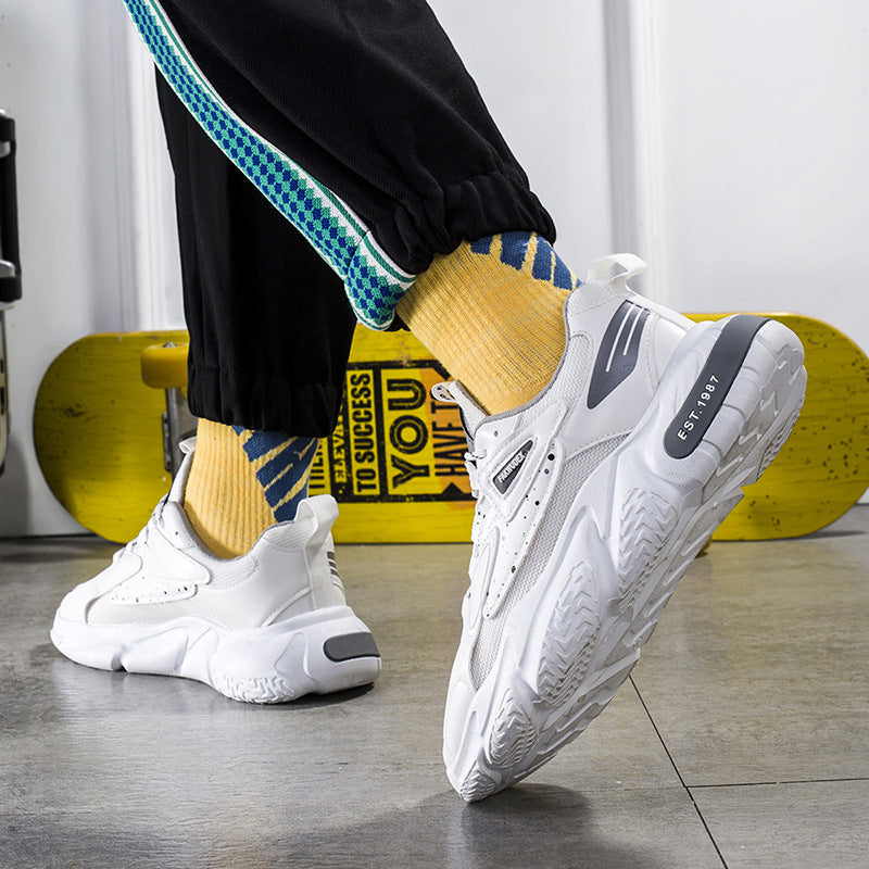 Men's Casual Shoes Student Mesh Sneakers Outdoor Casual Running Shoes Thick Sole Breathable Torre Shoes