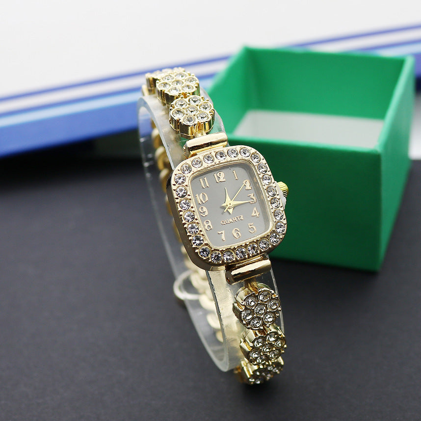 Special Interest Light Luxury Temperament And Fully-jewelled Square Fashion Watch