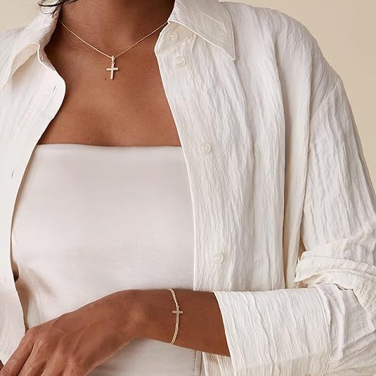 Cross Pendant Double-layer Bracelet Personality Ball Bead Chain Love Cut Black